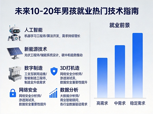 未来10-20年男孩子该学什么技术好就业？重庆就业技能培训机构老师科普